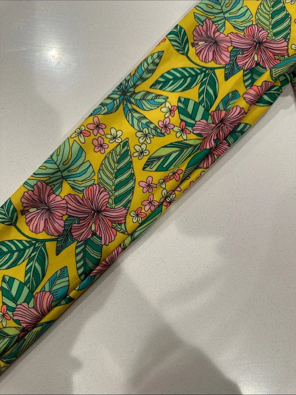 art class Yellow Tropical Floral Long-Sleeve Bikini Set